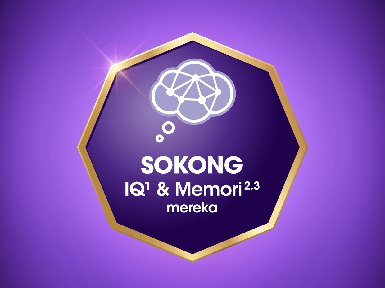 Susu formula yang mengandungi tahap DHA tinggi yang boleh menyokong perkembagan IQ & Memori.